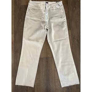 KUT from the Kloth Reese High Rise Ankle Straight Leg Metallic Jeans Women 14